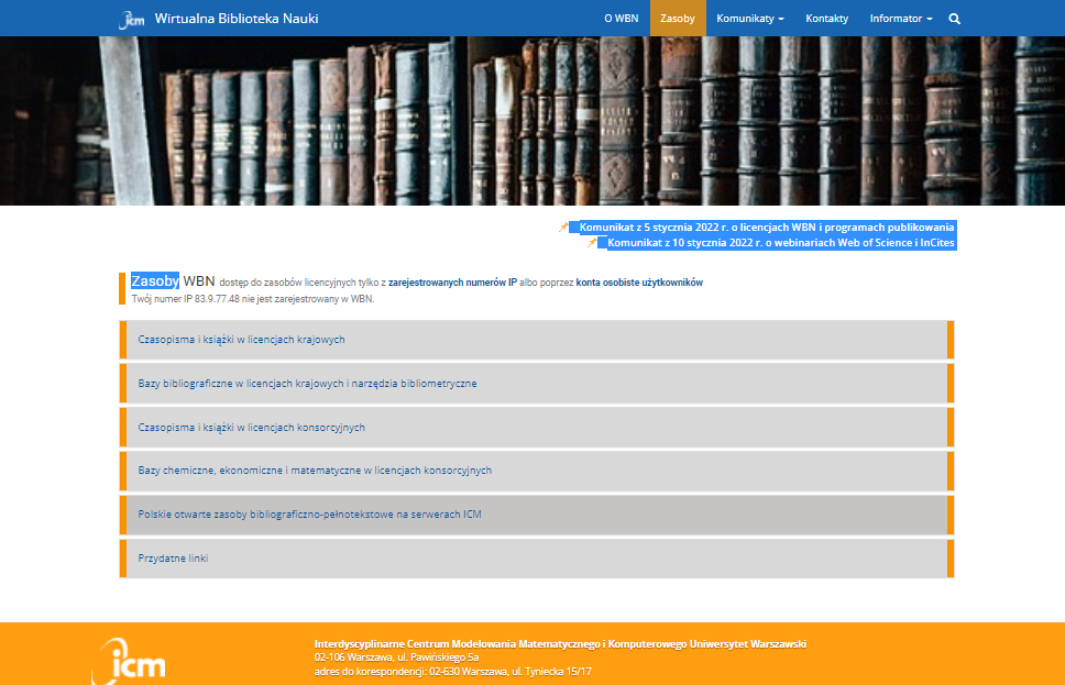 Polska nauka bez Wirtualnej Biblioteki Nauki 1